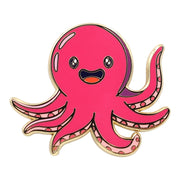 Cute Animal Enamel Pin Lapel Pins - Pink Octopus